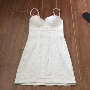 Guess corset white lace mini dress